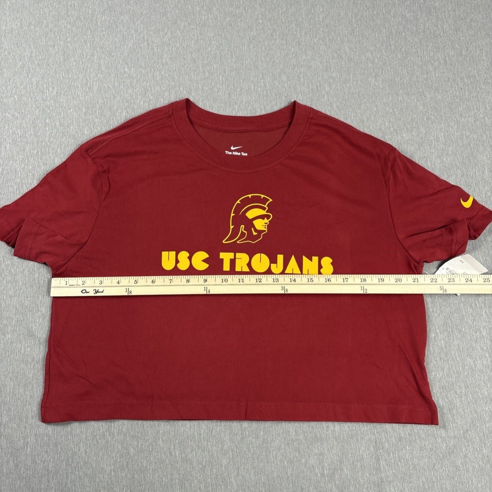 USC Trojans Nike Women's Athletic Dri-FIT Cropped Loose T-Shirt Cardinal - Sz M - Picture 10 of 12